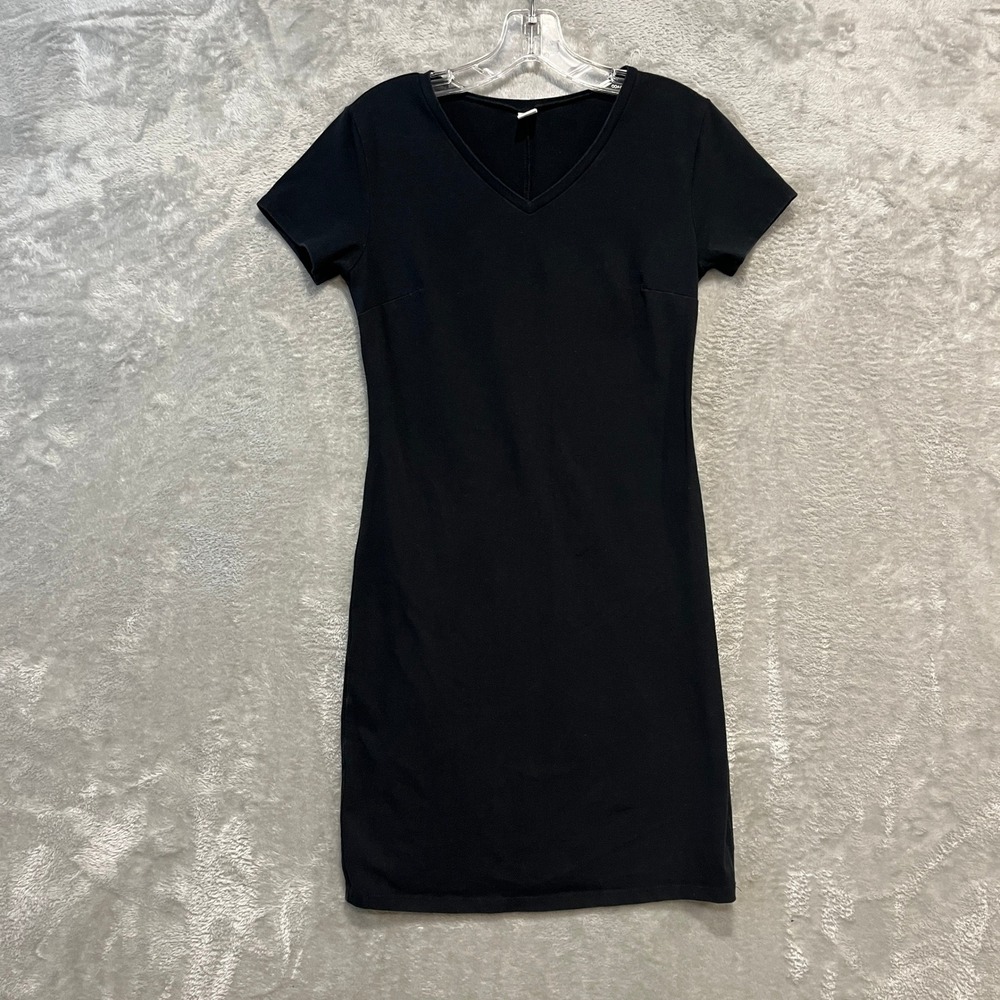 Old Navy T-Shirt Dress Womens Small Black‎ V-Neck Short Sleeve Mini Cotton Blend